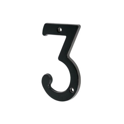 Número 3 de latón sólido 4', negro, HERMEX
