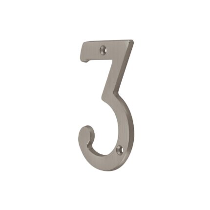 Número 3 de latón sólido 4', níquel satín, HERMEX