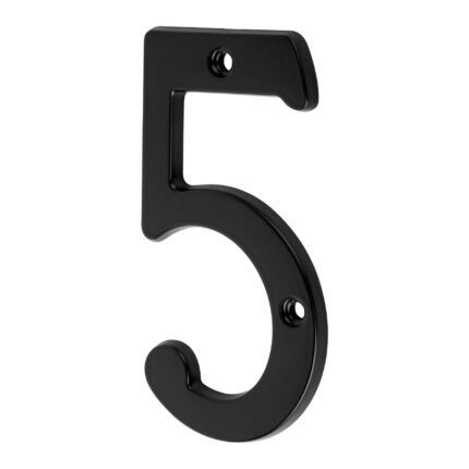 Número 5 de latón sólido 4', negro, HERMEX