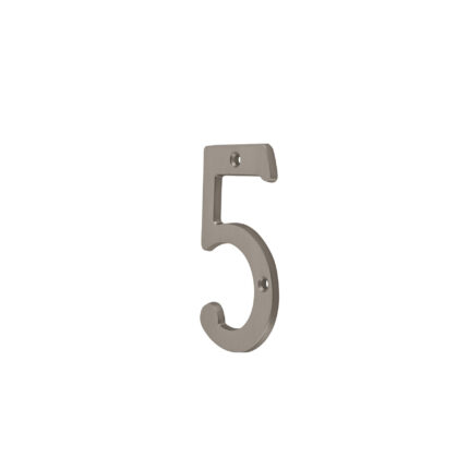 Número 5 de latón sólido 4', níquel satín, HERMEX