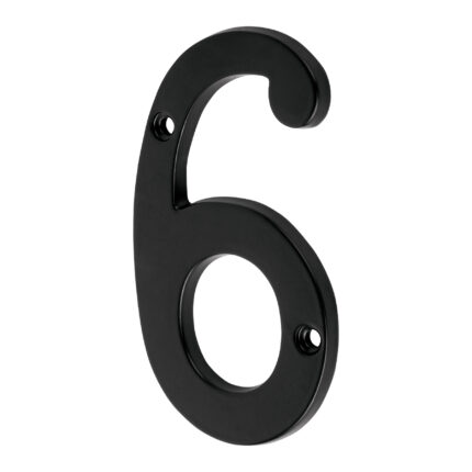 Número 6 de latón sólido 4', negro, HERMEX