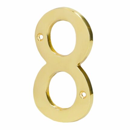 Número 8 de latón sólido 4', latón brillante, HERMEX