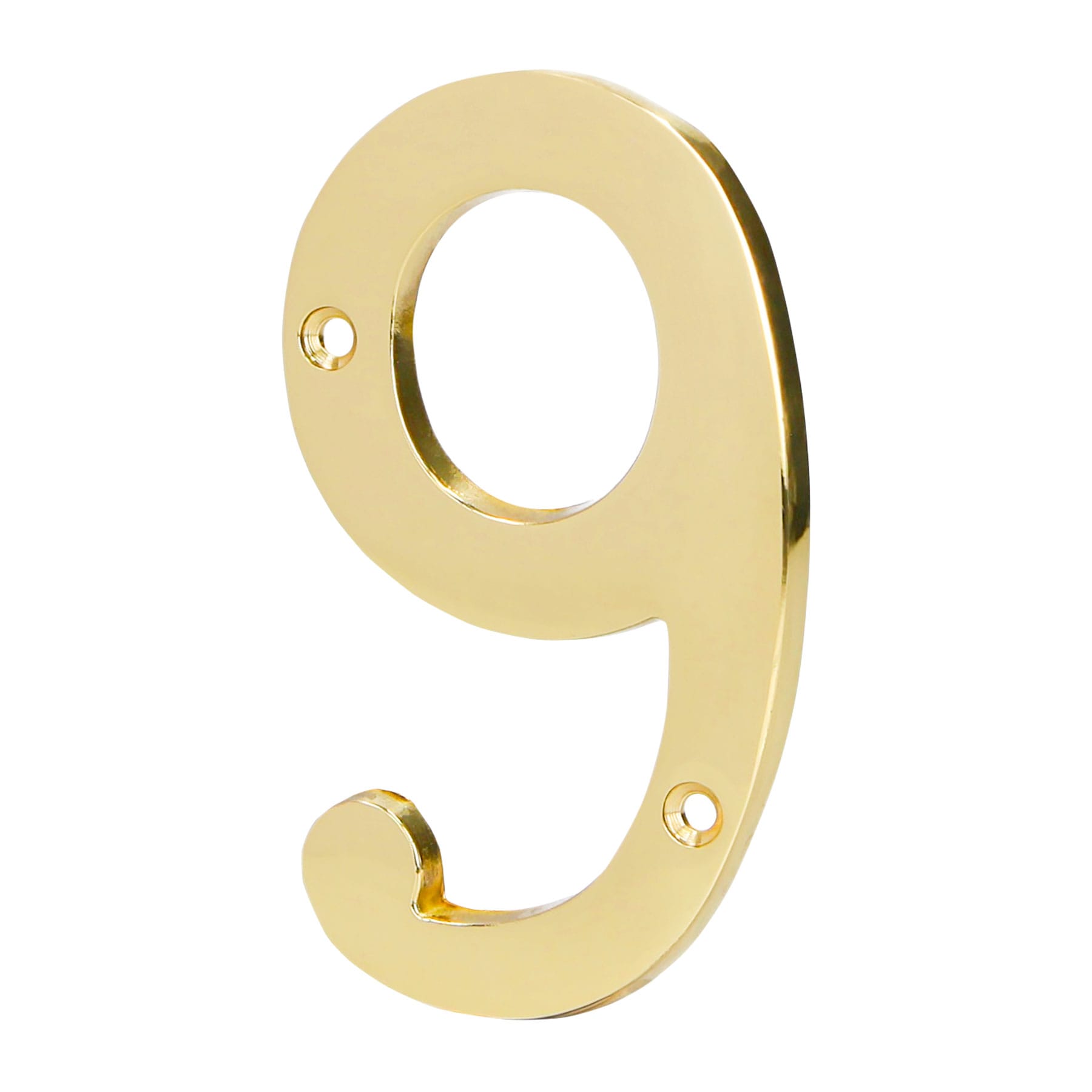 NUCH-9.jpg Número 9 de latón sólido 4', latón brillante, HERMEX NUCH 9