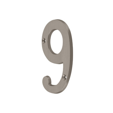 Número 9 de latón sólido 4', níquel satín, HERMEX