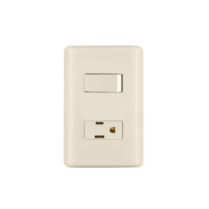 Placa armada interruptor y contacto, marfil, VOLTECK