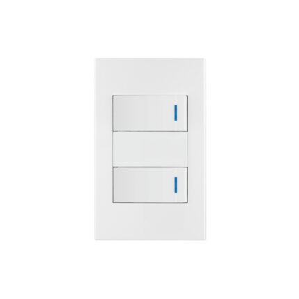 Placa armada 2 interruptores, 1 módulo, Española, blanco