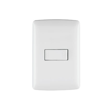 Placa armada 1 interruptor escalera, blanco, línea Italiana