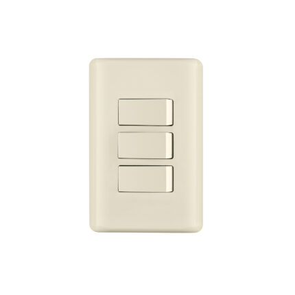Placa armada 3 interruptores, marfil, VOLTECK