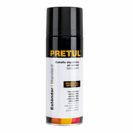 Pintura en aerosol,negro brillante, 400 ml, PRETUL