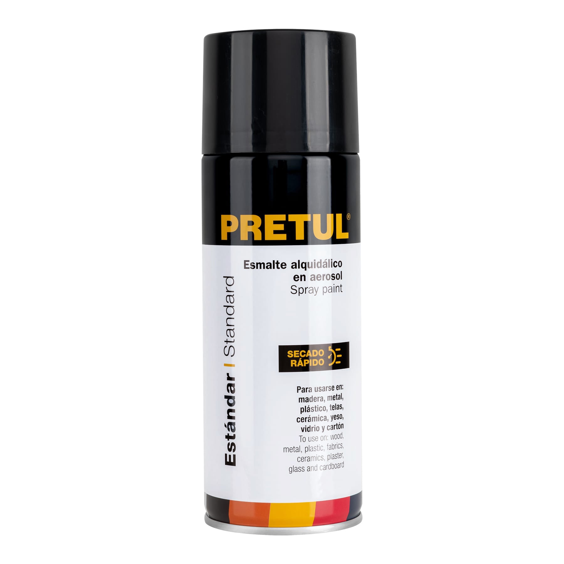 PA-NM-P.jpg Pintura en aerosol, negro mate, 400 ml, PRETUL PA NM P