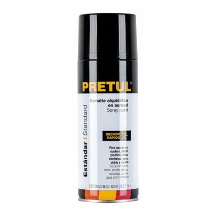 Pintura en aerosol, negro satín, 400 ml, PRETUL