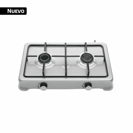 Parrilla gas sobreponer,56.5 cm,2 quemadores,inoxidable,AERO