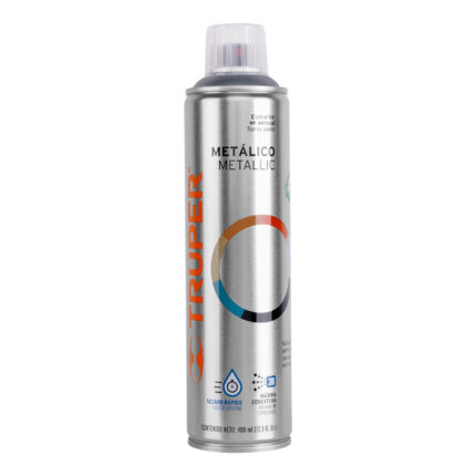 Pintura aerosol cromo metálico, bote esbelto 400 ml, TRUPER