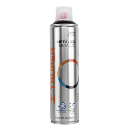 Pintura aerosol negro metálico, bote esbelto 400 ml, TRUPER