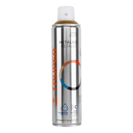 Pintura aerosol oro metálico, bote esbelto 400 ml, TRUPER