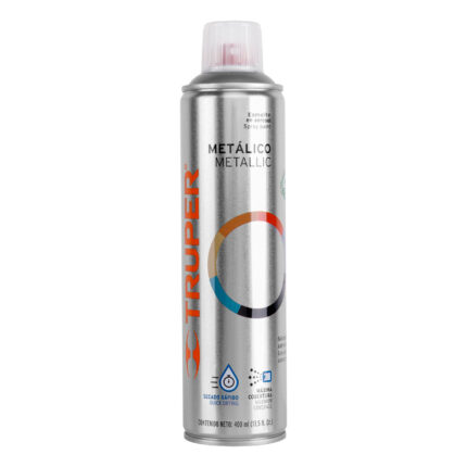 Pintura aerosol plata metálico, bote esbelto 400 ml, TRUPER