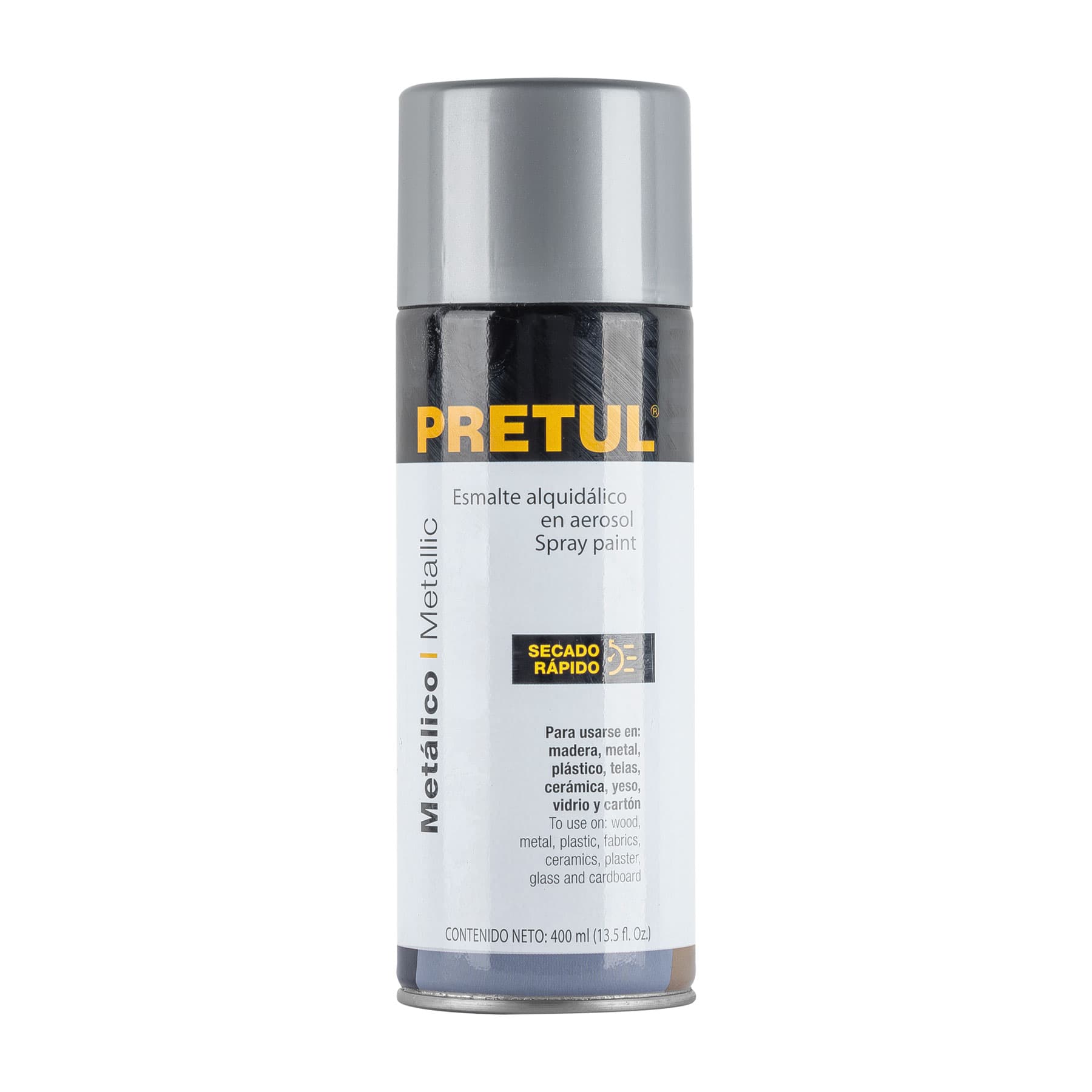 PAM-PL-P.jpg Pintura en aerosol metálica, plata ,400 ml, PRETUL PAM PL P