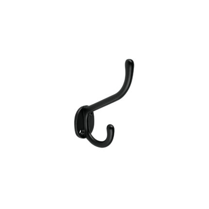 Gancho doble largo y corto tipo perchero, 11 cm, negro