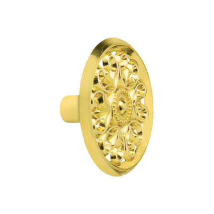 Perilla metálica estilo 'Colonial', latón brillante, HERMEX
