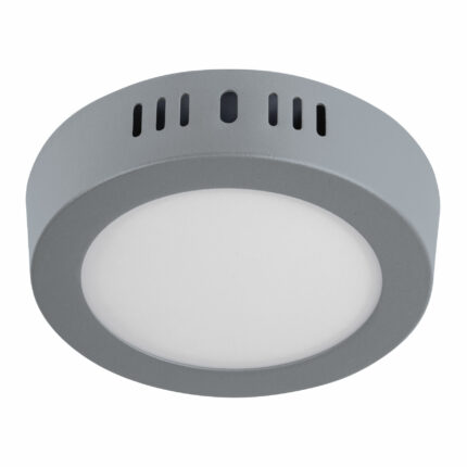 Luminario LED plafón 6W 6500K, redondo, gris, VOLTECK