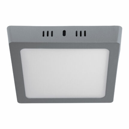 Luminario LED plafón 12W 6500K, cuadrado, gris, VOLTECK