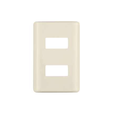 Placa 2 módulos, marfil, línea VOLTECK BASIC