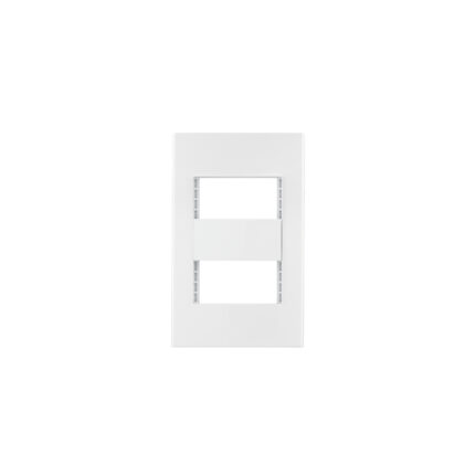 Placa 2 ventanas, 1 módulo, línea Española, color blanco