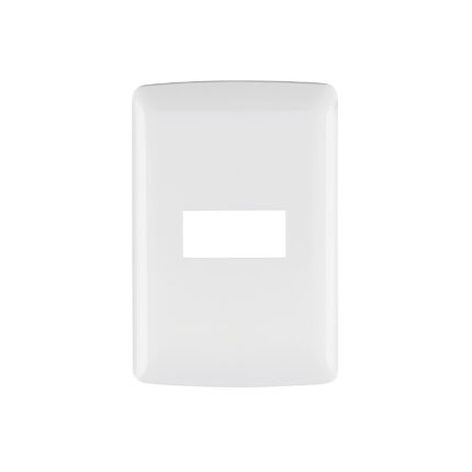 Placa 1 módulo de ABS, línea Italiana, color blanco, VOLTECK