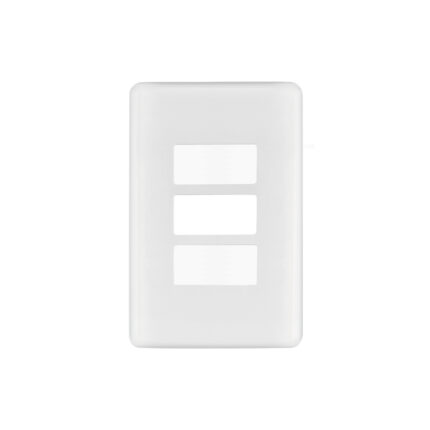 Placa 3 módulos de ABS, blanca, VOLTECK BASIC