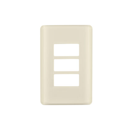Placa 3 módulos, marfil, línea VOLTECK BASIC