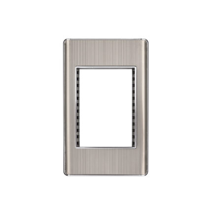 Placa de acero inox con 1 ventana 3 módulos, línea Lisboa