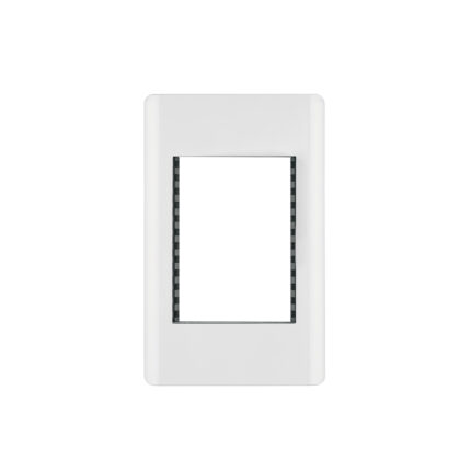 Placa blanca de 1 ventana 3 módulos, línea Lisboa, VOLTECK