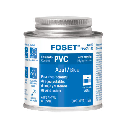 Cemento p/PVC, azul, alta presión, lata 145ml, FOSET