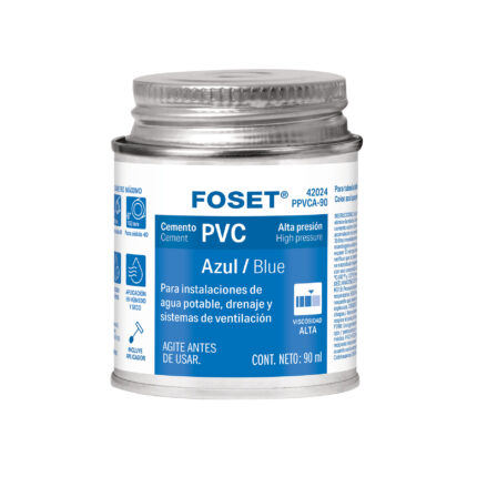 Cemento p/PVC, azul, alta presión, lata 90ml, FOSET