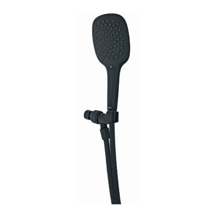 Regadera de teléfono con soporte, negro, FOSET RIVIERA