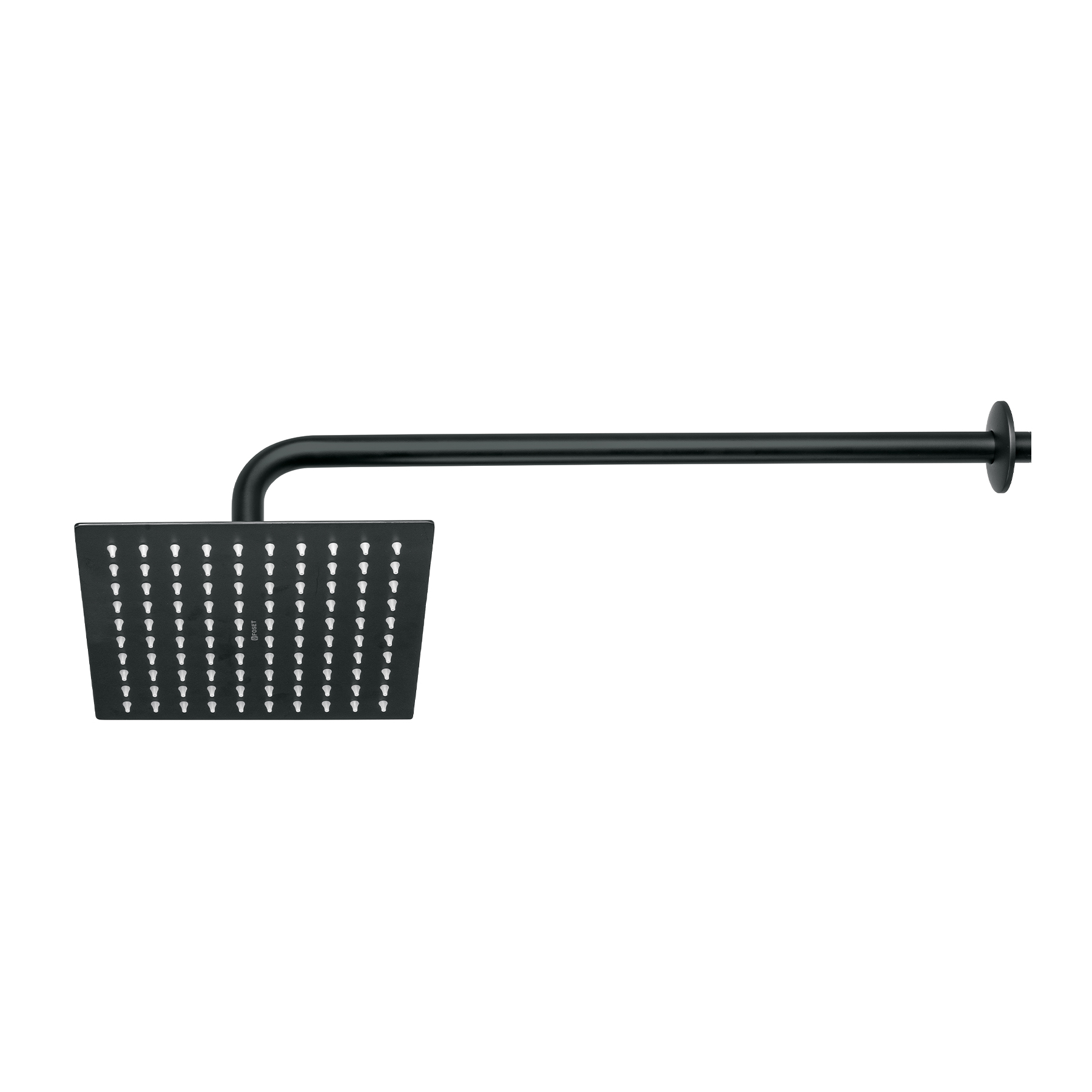 R-308M.jpg Regadera plato cuadrado 8' con brazo, negro, FOSET RIVIERA R 308M