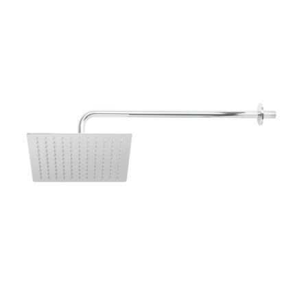 Regadera plato cuadrado 10' con brazo, cromo, FOSET RIVIERA