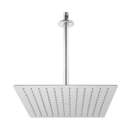Regadera plato cuadrado 12' con brazo, cromo, FOSET RIVIERA