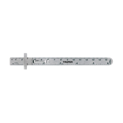 Regla 15 cm de acero inoxidable de bolsillo, TRUPER