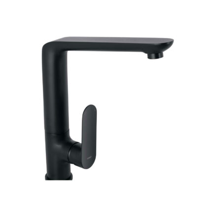 Monomando cuello alto para fregadero, negro, FOSET RIVIERA