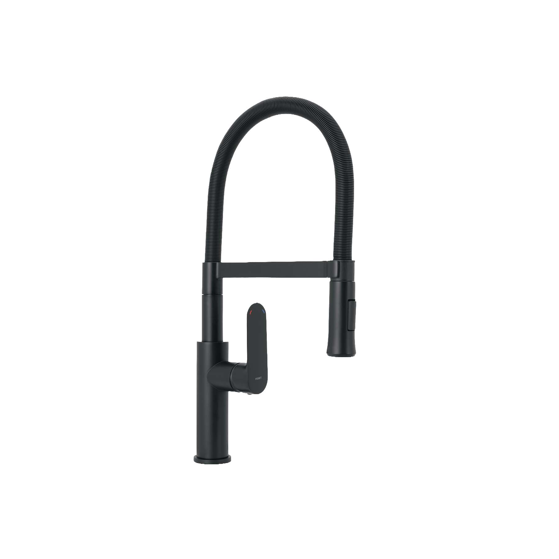 RIM-84M.jpg Monomando nariz flexible para fregadero, negro,FOSET RIVIERA RIM 84M