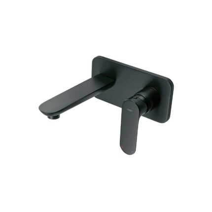 Monomando a pared para lavabo, negro, FOSET RIVIERA