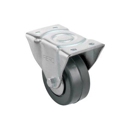 Rodaja uso múltiple 3', hule, placa fija, balero, FIERO