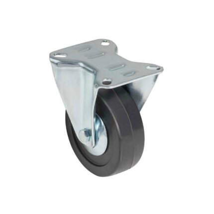 Rodaja uso múltiple 4', hule, placa fija, balero, 60 kg