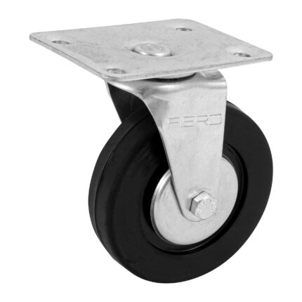 Rodaja uso múltiple 4', hule, placa giratoria, balero, 50 kg