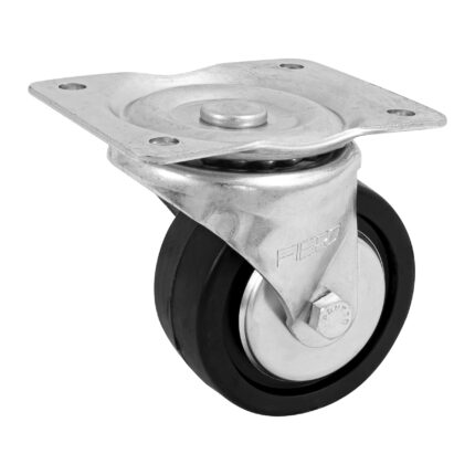 Rodaja uso múltiple 4', hule, placa giratoria, balero, 100kg