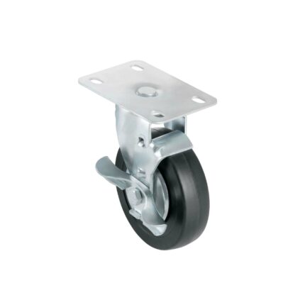 Rodaja uso múltiple 4', hule, giratoria c/freno, balero,50kg