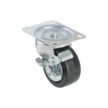 Rodaja uso múltiple 4', hule, giratoria c/freno, balero100kg