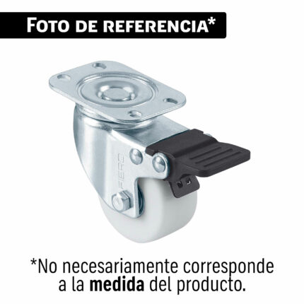 Rodaja uso múltiple 4', polietileno, gira. c/freno, balero