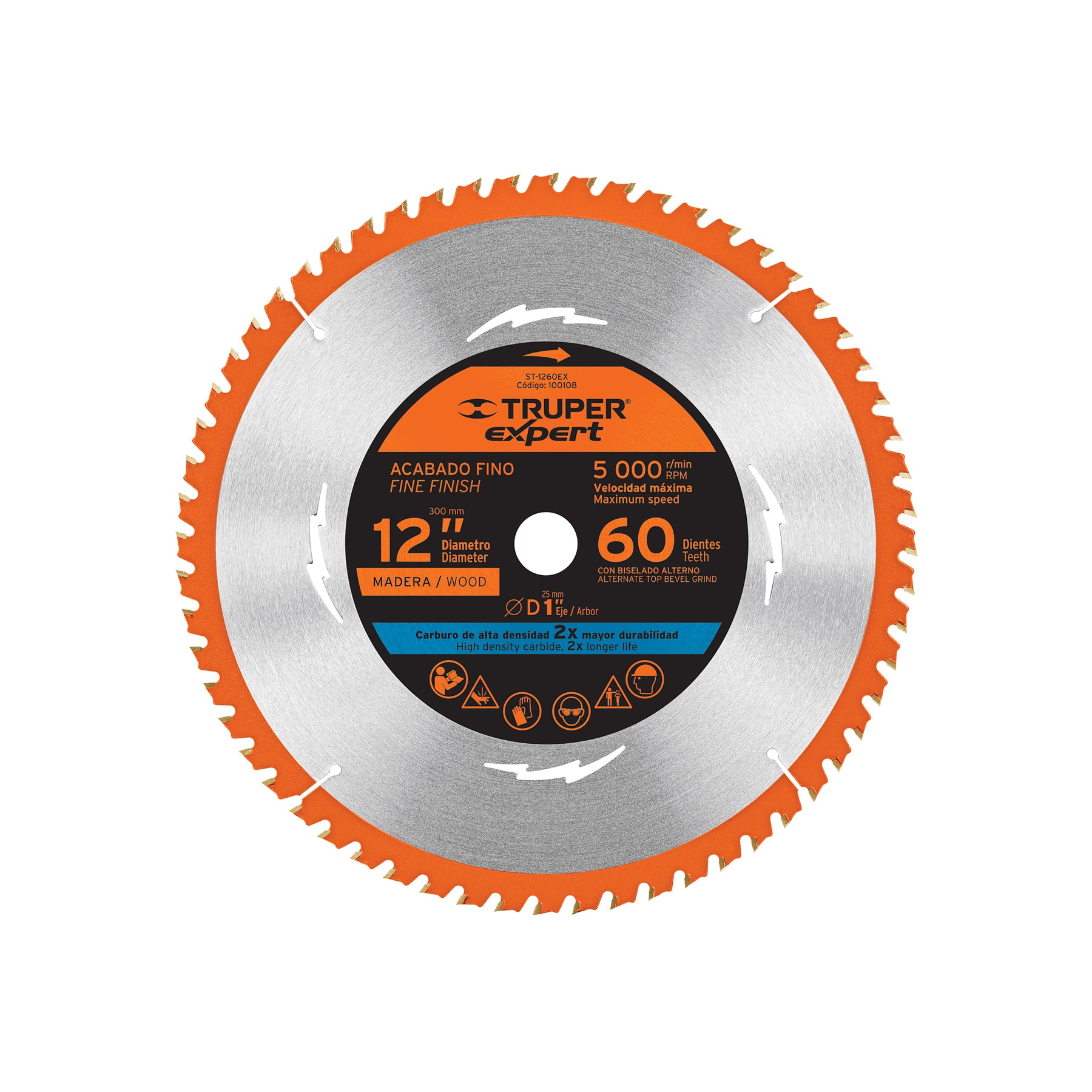 ST-1260EX.jpg Disco sierra 12' para madera, 60 dientes centro 1', EXPERT ST 1260EX